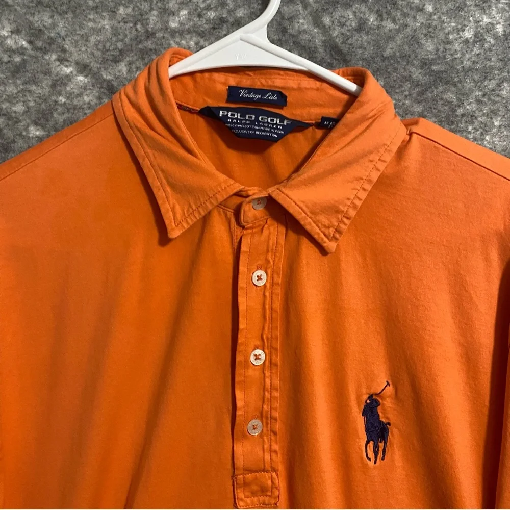 Ralph Lauren Polo Golf Mens Shirt Parkland Florida Vintage Lisle Orange Preppy